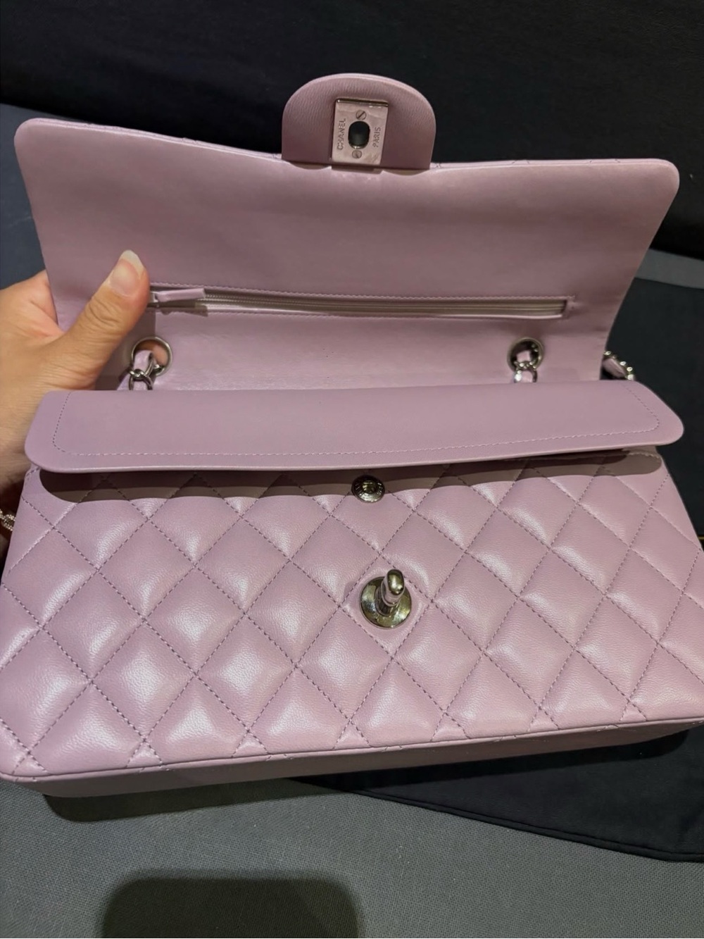 CHANEL Classic Flap Bag Pink Quilted Leather Chain Shoulder Bag - Picture 8 of 9